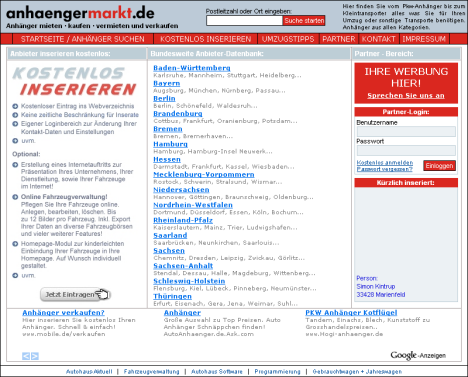 Online Anhängermarkt